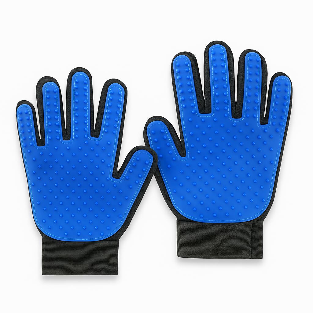 Pet grooming gloves