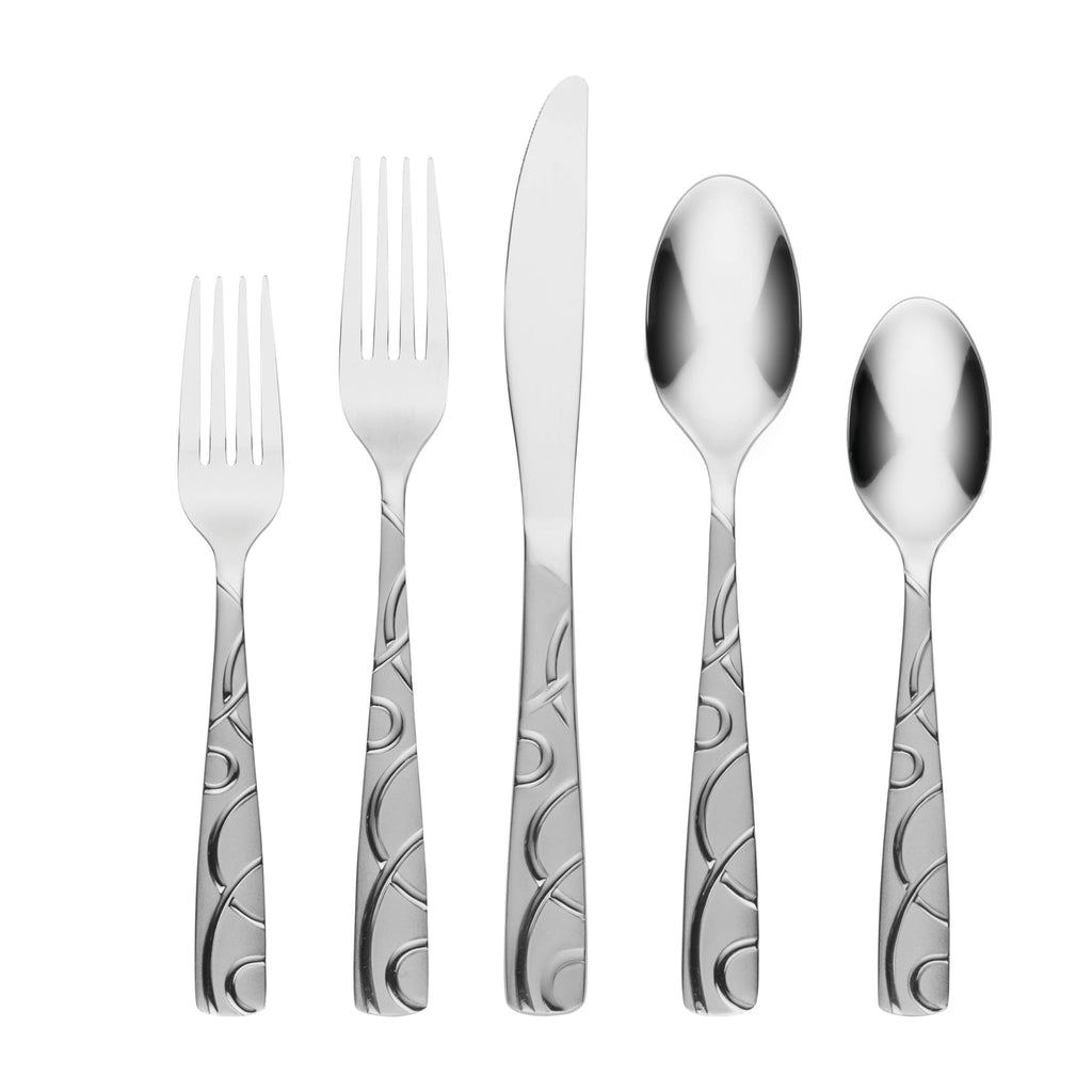 Cambridge 256145CSLG1 Conquest Sand 45-Piece Flatware Set With Caddy