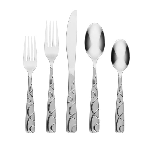 Cambridge 256145CSLG1 Conquest Sand 45-Piece Flatware Set With Caddy